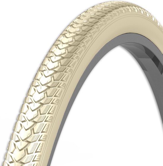 Rexway Buitenband 28x1.75 - Anti-leklaag 3,5mm - Reflecterend - Creme - Geschikt voor transportfietsen van Merkloos