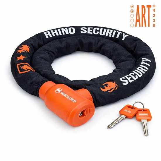 Rhino Security ART2 Kettingslot – 90 cm Gehard Stalen Fietsslot – Exclusive Line – ART2 Gekeurd Slot voor E-bike en Fatbike