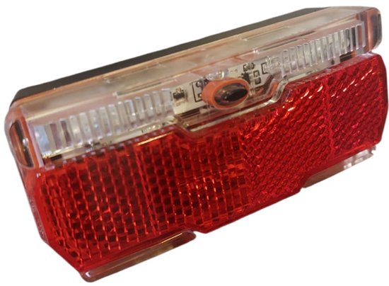 Rieba® Fiets Achterlicht - LED Fietsverlichting - Verstelbare bevestiging tot 70 mm - Inclusief Batterijen - Verlichting Bagagedrager - Fietslamp - Achterlamp - 2 Standen - Rood