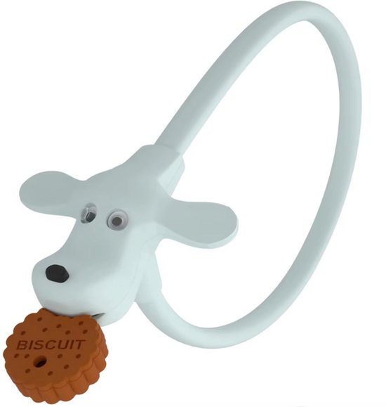 Rieba® Fietsslot - Kinderfiets - Siliconen Slot Fiets - Kabelslot 60 cm - Hond - 2 Sleutels - Lichtblauw van Rieba