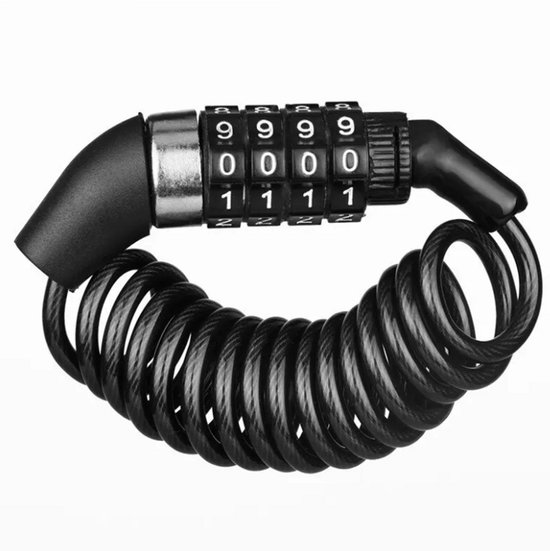 Rieba® Kabelslot 100 CM - Fiets - Mountainbike - Racefiets - Lichtgewicht Slot - Fietsslot Compact - Cijferslot geschikt voor Fiets, Helm & Bagage - Zwart van Merkloos