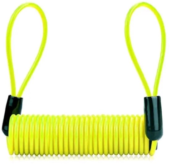 Rieba® Schijfremslot Reminder - Reminderkabel voor Schijfremslot - Kabelslot Reminder - 150 cm x 4 mm - Geschikt voor Scooter Motor Fiets Step Elektrische Fiets en Bakfiets - Geel van Rieba
