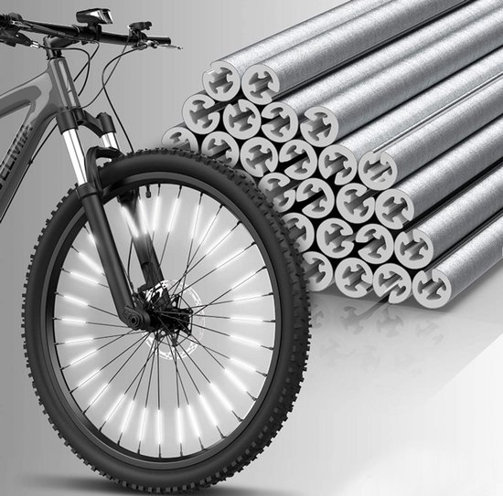 Rieba® Spaakreflectoren 36 Stuks - Spaakversiering Fiets - Set Reflectoren - Spaakreflectie - Extra Veilig - Kinderfiets - Volwassenen - Spaakverlichting - Zilverkleurig van Rieba