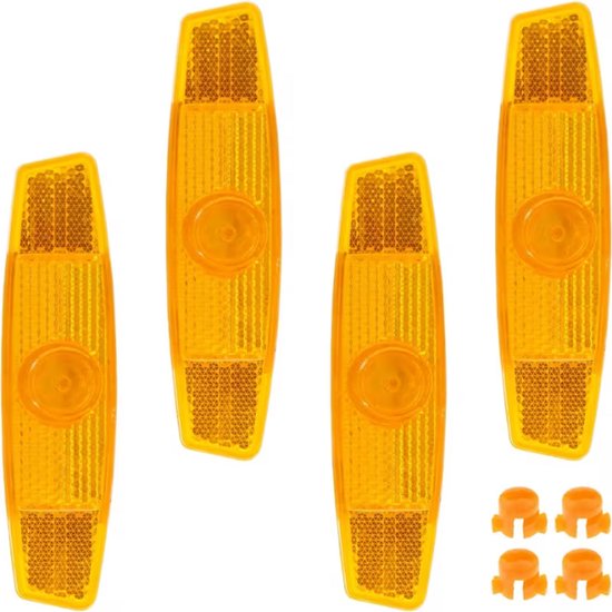 Rieba® Spaakreflectoren Fiets - Reflectoren - Spaakverlichting - Fietsverlichting - Reflectie Fietsspaken - Oranje - Set van 4 stuks van Merkloos
