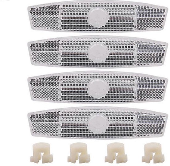 Rieba® Spaakreflectoren Fiets - Reflectoren - Spaakverlichting - Fietsverlichting - Reflectie Fietsspaken - Wit - Set van 4 stuks van Merkloos