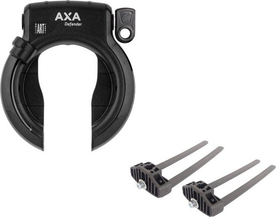 Ringslot Axa Defender zwart + ringslot bevestigingsset Flexmount van Ring