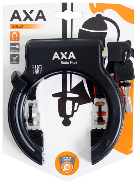 Ringslot Axa Solid Plus met uitneembare sleutel - zwart (werkplaatsverpakking) van Merkloos