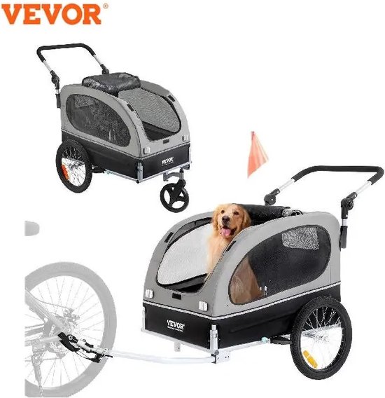 RM Store® - Hond Fietsaanhangwagen - Opvouwbare Fietsaanhangwagen - Fiets Koppelingsdrager - Inclusief Reflectoren - Met Wielen - Max. 40 KG van RM Store®