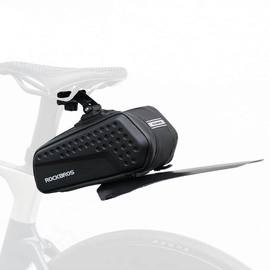 ROCKBROS - Fiets Zadeltas - Waterafstotend - Zadeltas met spatbord voor Mountainbike en Racefiets - 1.3 Liter inhoud - Zwart van ROCKBROS