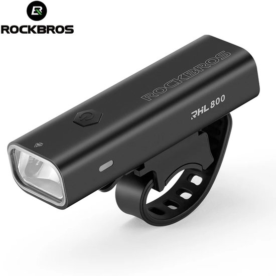 ROCKBROS Fietslamp – 800 Lumen LED Voorlamp & Zaklamp – Aluminium Alloy – USB Oplaadbaar – Waterdicht IPX6 – Compact & Superhelder – Voor MTB, Racefiets & Stadsfiets