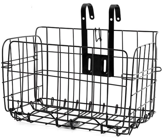 Rockbros - Opvouwbare Fietsmand Voor en Achter - Afneembaar - Zware Metaaldraad - Zwart van ROCKBROS