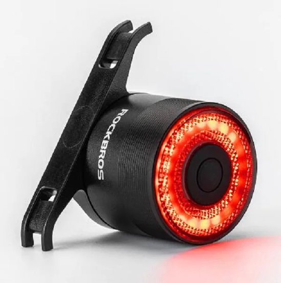 ROCKBROS Slimme Fiets Achterlicht - USB-C Oplaadbaar - Remsensor - Waterdicht - Voor Stadfiets MTB & Racefiets