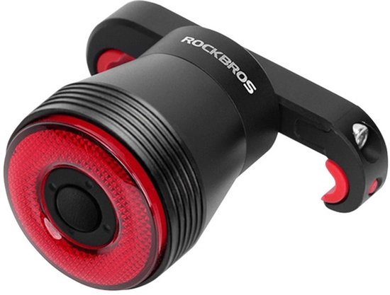 Rockbros - Smart LED Fietsachterlicht met Remsensor - Fietslamp - Fietsverlichting - Remlicht - Smart - USBC - Multifunctioneel - Fietsremlicht - LED - Indicator