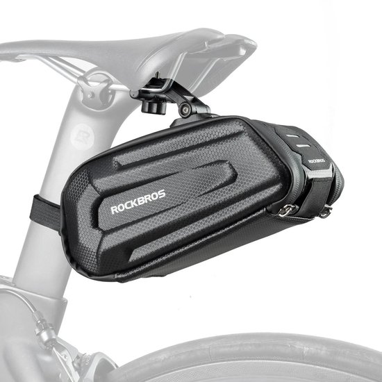 ROCKBROS - Zadeltas Fiets - Waterafstotend - Fietszadeltas met snelsluiting voor MTB en racefiets - Inhoud 1.8L - Carbon Zwart van ROCKBROS
