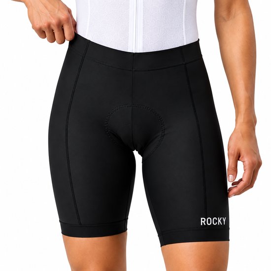 Rocky Fietsbroek Dames Met Zeem Kort - Fietsbroek - Wielrenbroek - Wielerbroek - Mountainbike - Bibshort - Fietskleding - Koersbroek - Dames - Maat XL