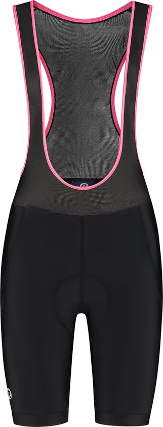 Rogelli Core Fietsbroek Dames - Met Zeem en Bretels - Wielrenbroek - Zwart/Roze - Maat L