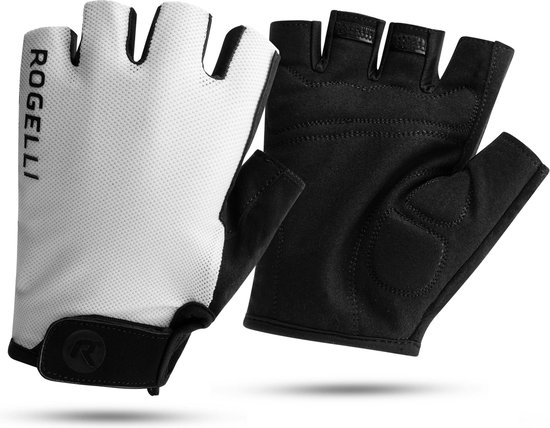 Rogelli Core Fietshandschoenen Zomer - Wielrenhandschoenen Heren - Handschoenen met Padding - Wit - Maat M van Merkloos