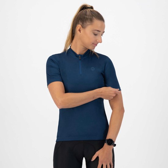 Rogelli Core Fietsshirt Dames - Korte Mouwen - Wielrenshirt - Blauw - Maat L
