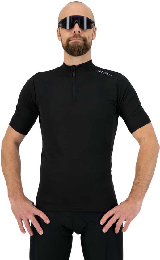 Rogelli Core Fietsshirt Heren - Korte Mouwen - Wielrenshirt - Zwart - Maat XL