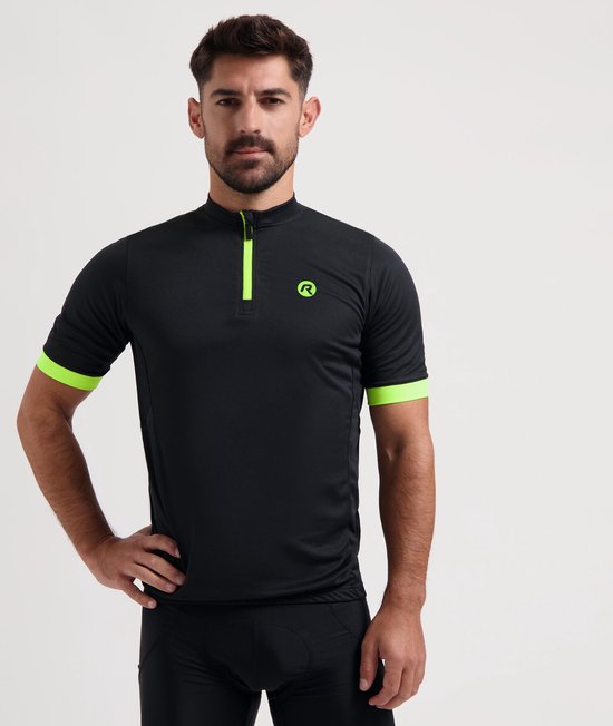 Rogelli Core Fietsshirt Heren - Korte Mouwen - Zwart Fluorgeel - 3XL