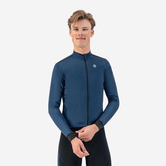 Rogelli Core Fietsshirt Heren Lange Mouwen - Wielershirt - Comfort fit - Blauw - Maat XS van Merkloos