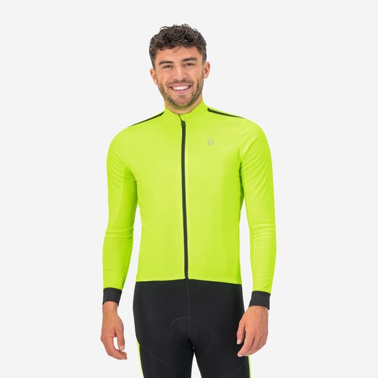 Rogelli Core Heren Fietsshirt - Lange mouw - Fluor/Zwart
