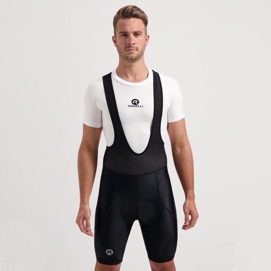 Rogelli Core Korte Fietsbroek Heren met Zeem en Bretels - Bibshort - Zwart - Maat XXL