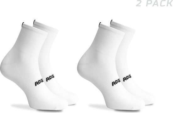 Rogelli Essential 2-pack Fietssokken - Heren - Wit - Maat 36-39 van Merkloos