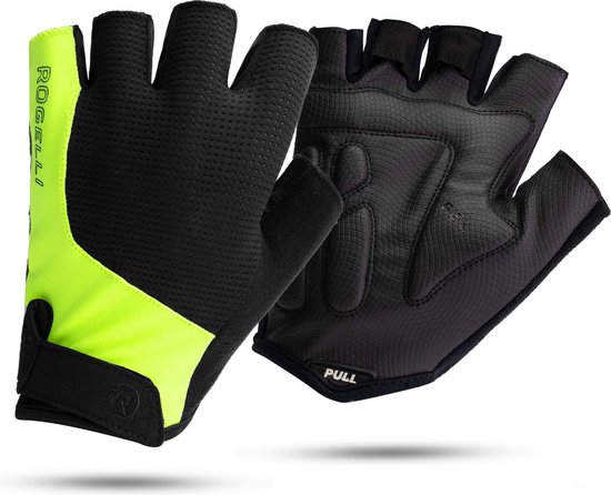 Rogelli Essential Fietshandschoenen Zomer - Wielrenhandschoenen - Korte Vinger - Heren - Fluor - Maat XL van Merkloos