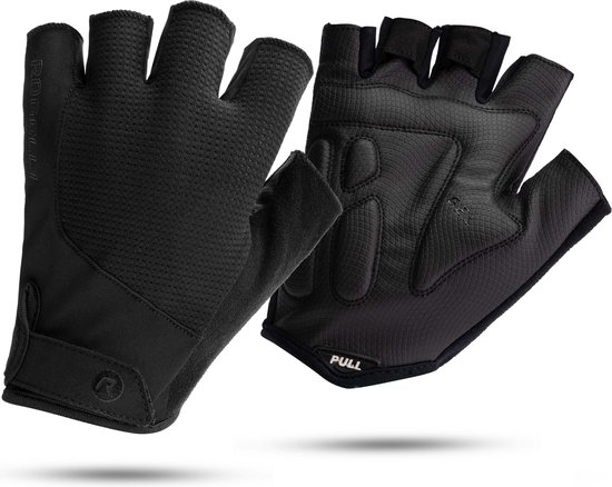 Rogelli Essential Fietshandschoenen Zomer - Wielrenhandschoenen - Korte Vinger - Heren - Zwart - Maat M van Merkloos