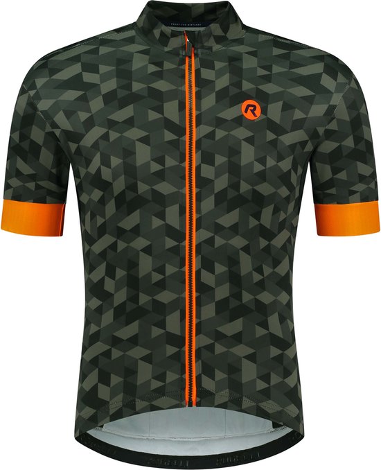 Rogelli Rubik Fietsshirt - Korte Mouwen - Heren - Groen, Oranje - Maat S