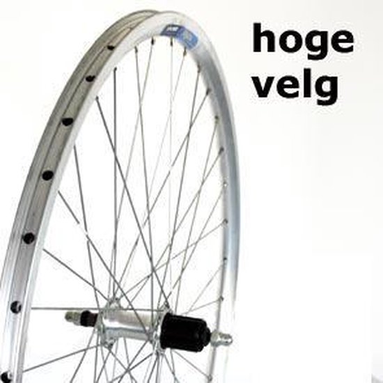 Roland achterwiel 28 vast cass 8v Alu V-profil zilver van Merkloos