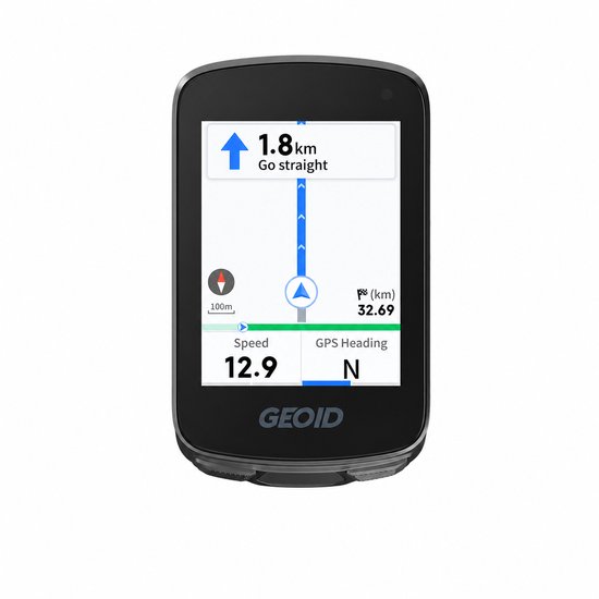 Rolu Fietsnavigatie – Fiets GPS – Fietscomputer – 2.8 Inch – ANT+ - Wi-Fi – Bluetooth – Strava - 25 Uur Batterijduur – IPX7 - Draadloos