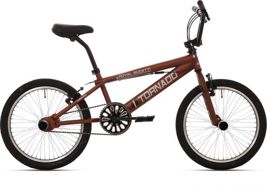 Royal Bugatti Freestyle BMX fiets - 20 inch - mat donker Bruin met zwarte banden van Royal Bugatti