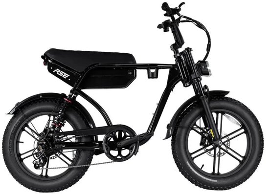 RSE Elektrische Fatbike - Ingebouwd Alarmsysteem - Inclusief Voetsteuntjes - Inclusief Bekerhouder - NFC-chip -20 Inch - 250W Motor - 7 Versnellingen - 60 km Actieradius - Hydraulische Schijfremmen - Zwart van Merkloos