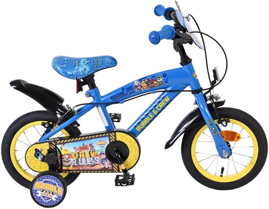 Rubble & Crew - Kinderfiets - Jongens - 12 inch - Blauw - Twee handremmen van Merkloos