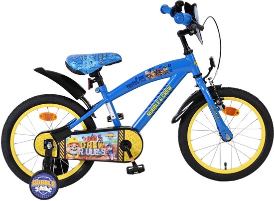 Rubble & Crew Kinderfiets - Jongens - 16 inch - Blauw van PAW PATROL