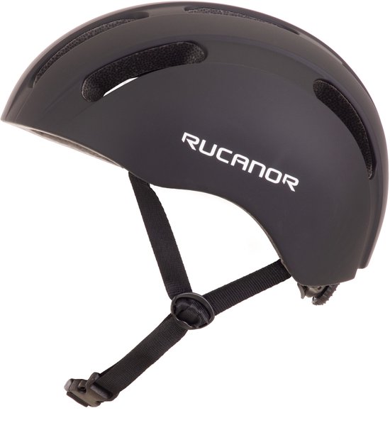 Rucanor City Flow Fietshelm (EN 1078) - Verstelbaar met Draaiknop - Lichtgewicht - Maat L 55-58 cm - Zwart - Fietshelm - Skatehelm
