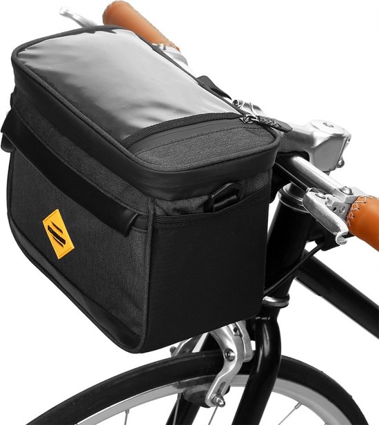 RZAHUAHU - 4.5L- Koeltas - Waterdichte tas voor aan de fiets - Fiets tas stuurtas met smartphone houder – waterdicht – Fietstas stuur – Smartphone houder fiets – T/M 6 inch - Zwart van RZAHUAHU