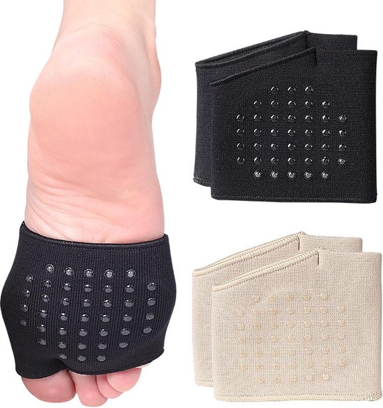 ( S-code )voetbeschermers - 2 paar plantarispads - voorvoetkussentjes - hallux valgus - halve sok om metatarsalgie te verlichten - absorbeert schokken - verminderd druk en wrijving van Merkloos