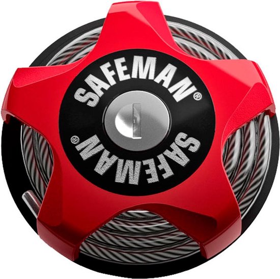 Safeman Mountainbike & Racefiets Slot - Fietsslot - Compact & Multifunctioneel - Rood - 75cm van SAFEMAN