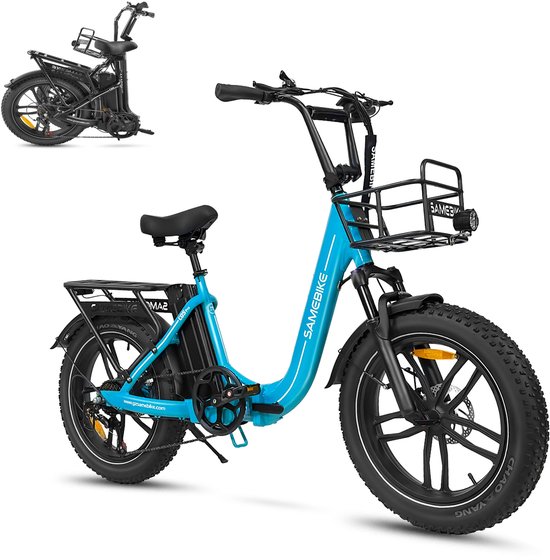 Samebike C05 Pro Elektrische Fatbike – Opvouwbare E-Bike - 250W Motor - 36V 13Ah Accu (70 km Bereik) - 20 Inch Brede Banden - Shimano 7 Versnellingen - met Dubbele Vering