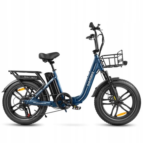 Samebike C05 Pro Elektrische Fiets – 20" Opvouwbaar, 250W Motor, 36V 13Ah Accu, 70km Bereik, 7-Speed Shimano – Donkerblauw van Merkloos