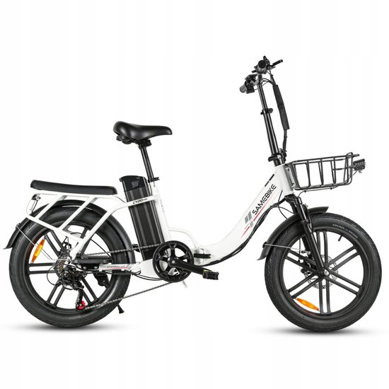 Samebike CY20 Pro Elektrische Fiets - 250W, 48V 13Ah, 100km Bereik, 25km/u, 20" Banden –Wit