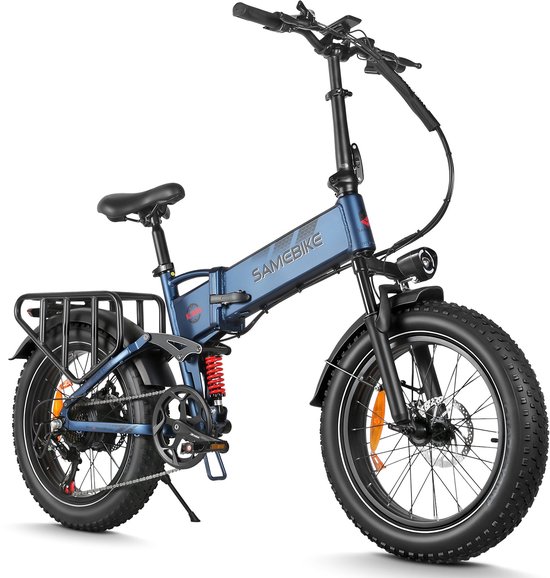 SAMEBIKE RS-A02 Pro Elektrische Fatbike – 48V 15Ah – 20*4 Inch Banden – 110KM Bereik – Opvouwbaar – Mechanische Schijfremmen –Blauw van Merkloos