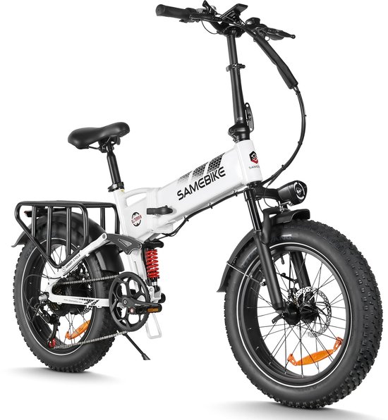 SAMEBIKE RS-A02 Pro Elektrische Fatbike – 48V 15Ah – 20*4 Inch Banden – 110KM Bereik – Opvouwbaar – Mechanische Schijfremmen –Witit van Merkloos