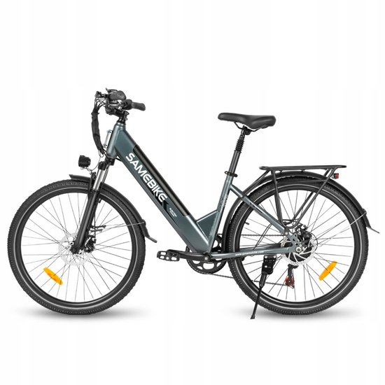 Samebike RSA01Pro-T 26'' Elektrische Fiets – 36V 15Ah, 90km Bereik, 250W Motor, 7-Speed Shimano, Dubbel Geveerd – Grijs van Merkloos