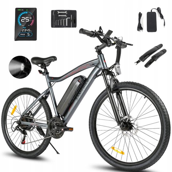 SAMEBIKE SY26-II Klassieke E-Mountainbike – 36V 13Ah, 90 km Actieradius, 21-Speed Shimano, 26" Banden, Vering, Schijfremmen – Aluminium Sportframe