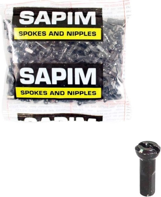 Sapim Spaaknippel sp13 velg 14 zwart zak (100 stuks) van Sapim