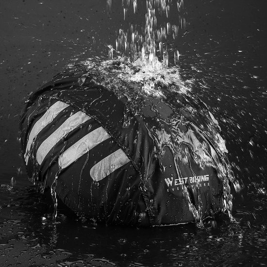 Sara Shop - Fietshelm Regen hoes - Helm cover waterproof -Regenhoes helm - Regenhoes voor helmen - Waterdichte hoes voor helm - Beschermhoes helm regen - Helm bescherming tegen regen - Helmovertrek - Reflecterende Muts voor Helm - Zwart van Sara Shop
